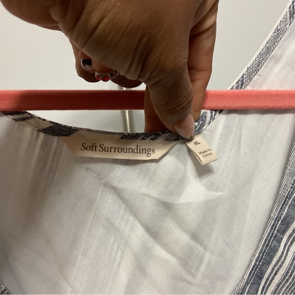 Soft Surroundings Linen Blend Stripes Dress Size XL - Picture 10 of 10